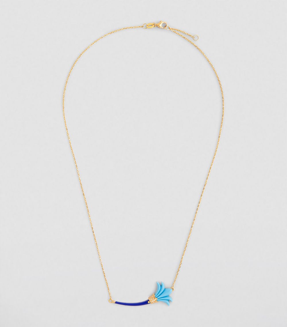L'Atelier Nawbar L'Atelier Nawbar Yellow Gold, Diamond, Lapis And Turquoise Psychedeliah Necklace