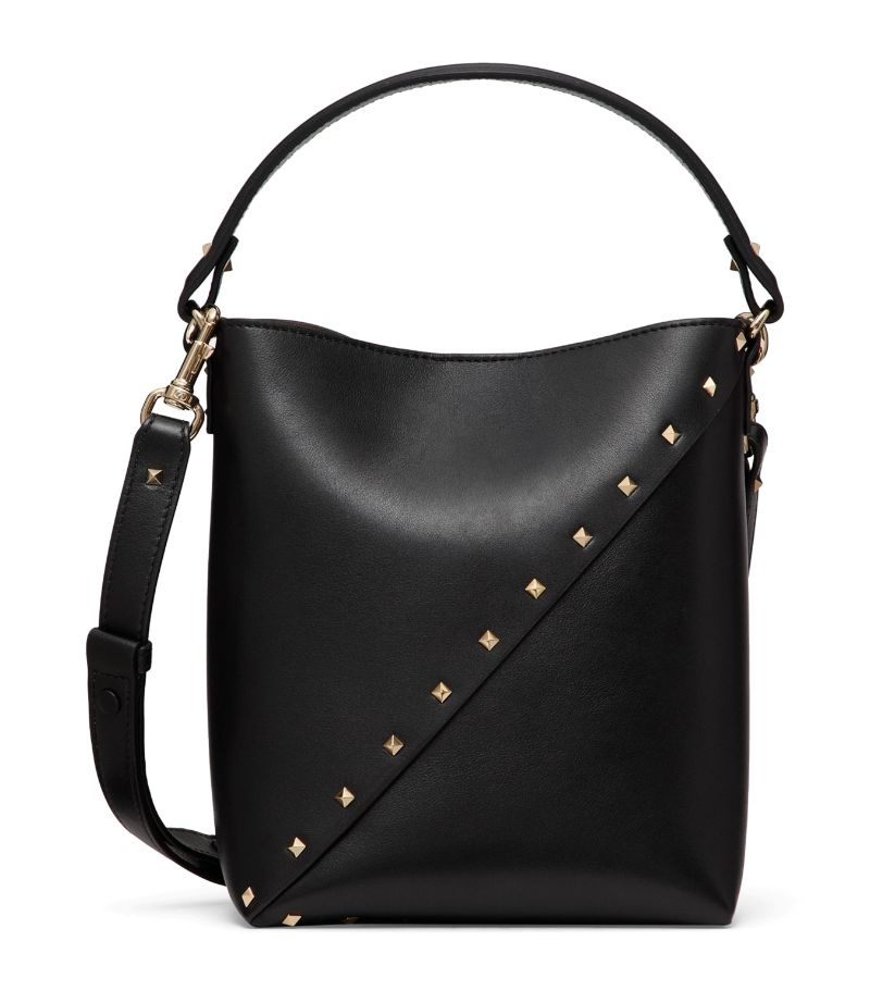 VALENTINO GARAVANI Valentino Garavani Small Leather Rockstud Wispy Bucket Bag