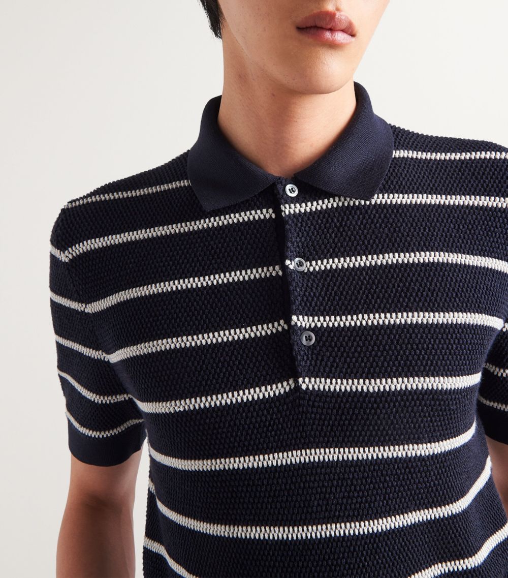 Prada Prada Silk Striped Polo Shirt