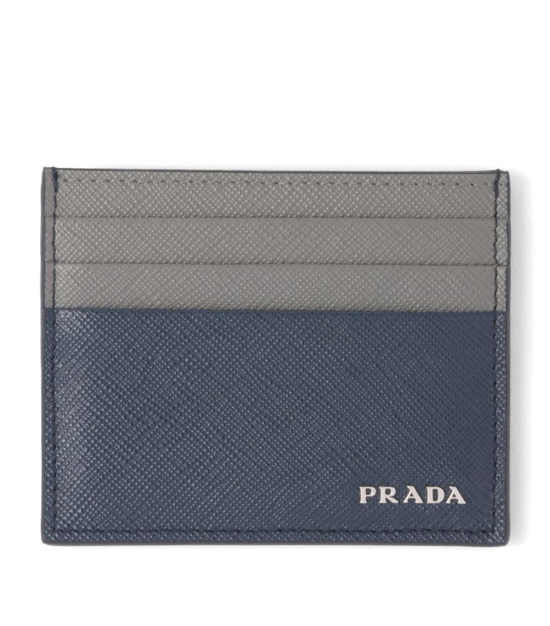 Prada Prada Saffiano Leather Two-Tone Card Holder