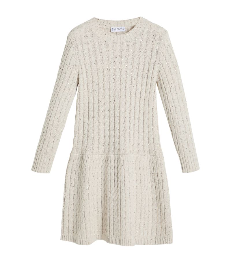 Brunello Cucinelli Kids Brunello Cucinelli Kids Sequinned Sweater Dress (4-12 Years)