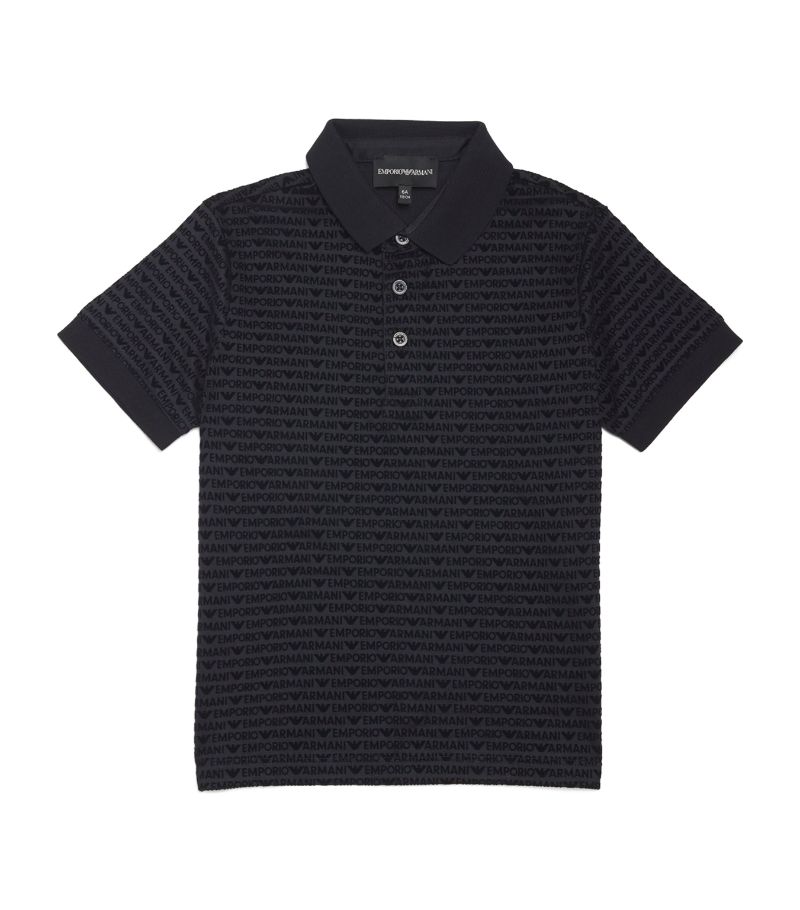 Emporio Armani Kids Emporio Armani Kids All-Over Logo Polo Shirt (14-16 Years)