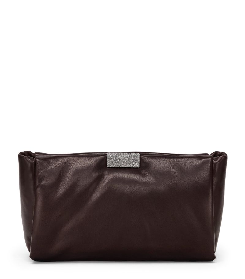 Brunello Cucinelli Brunello Cucinelli Nappa Leather Monili-Detail Clutch Bag