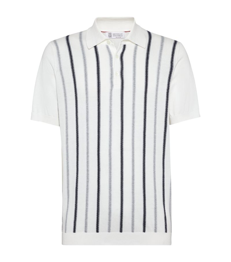 Brunello Cucinelli Brunello Cucinelli Cotton Striped Polo Shirt