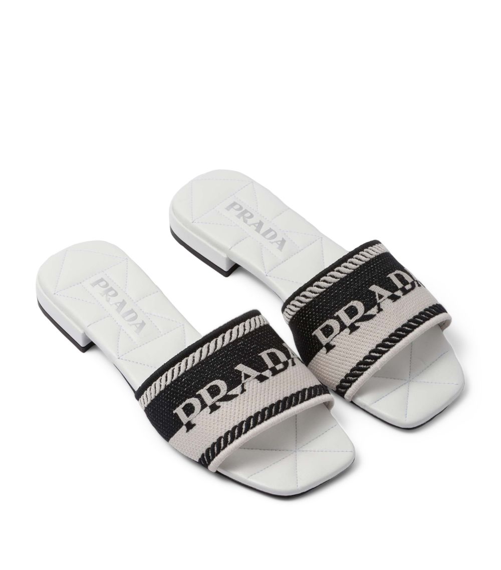 Prada Prada Embroidered Fabric Slides 10