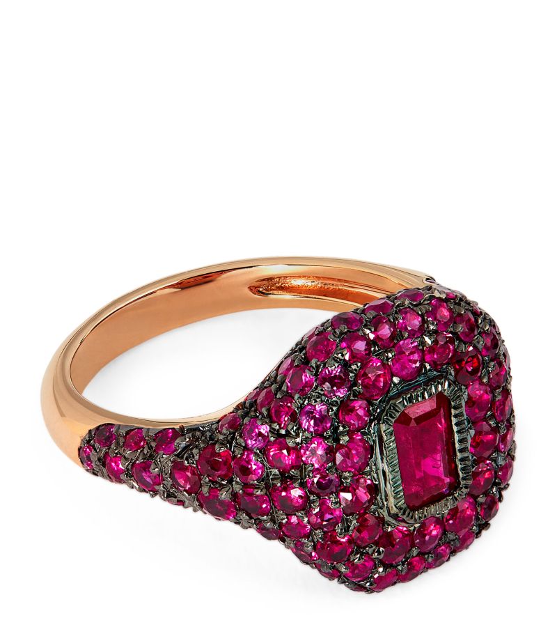 Shay Shay Rose Gold And Ruby New Modern Pinky Ring