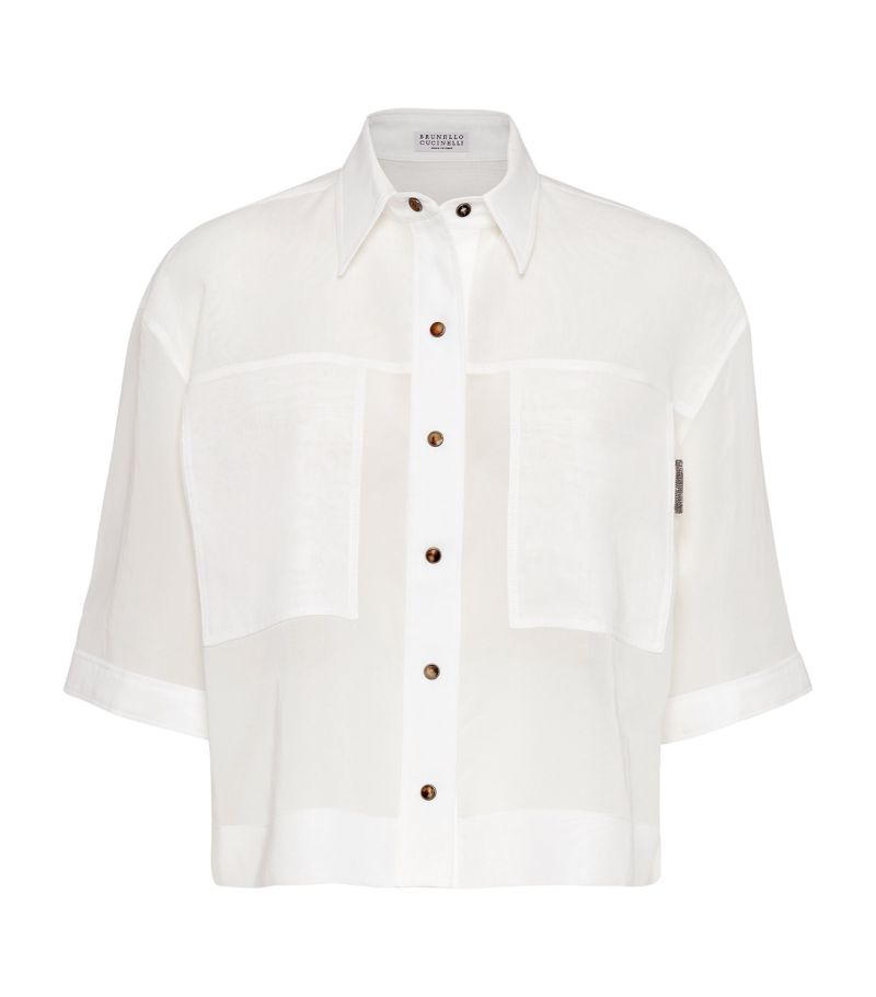 Brunello Cucinelli Brunello Cucinelli Organza Short-Sleeve Shirt