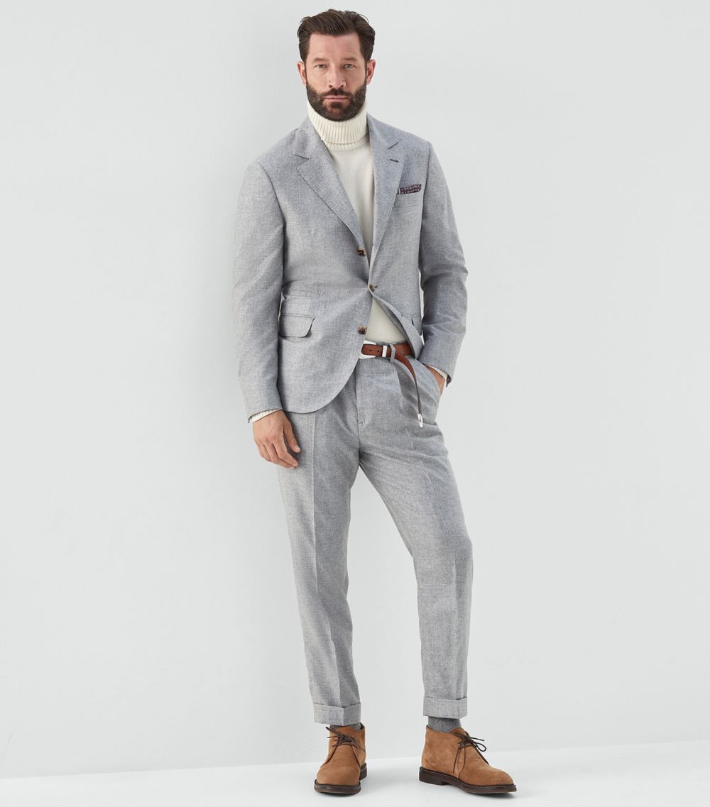 Brunello Cucinelli Brunello Cucinelli Cashmere-Silk Tailored Trousers