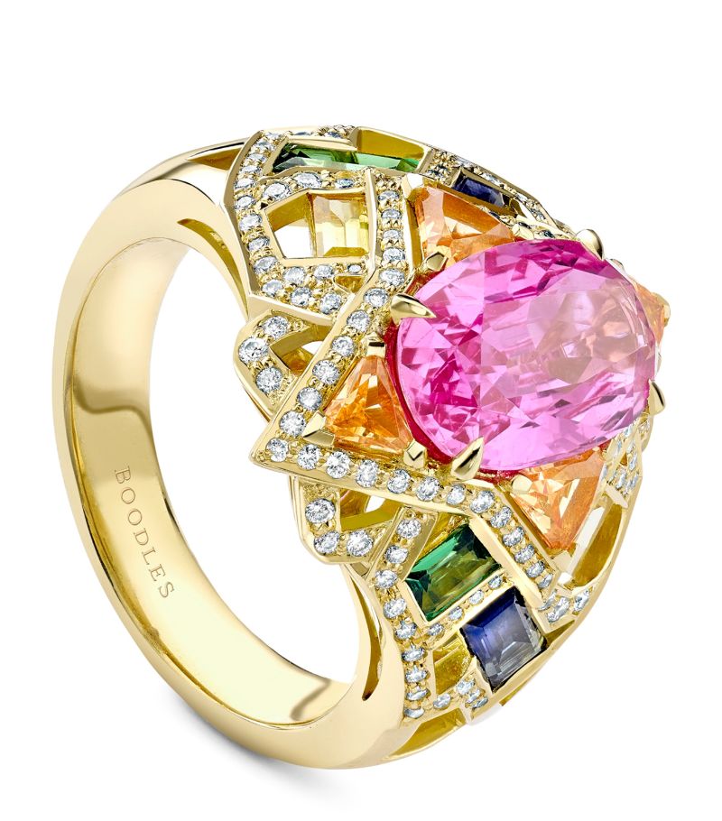 Boodles Boodles Yellow Gold, Diamond And Mixed Gemstone A Family Journey Barcelona Ring