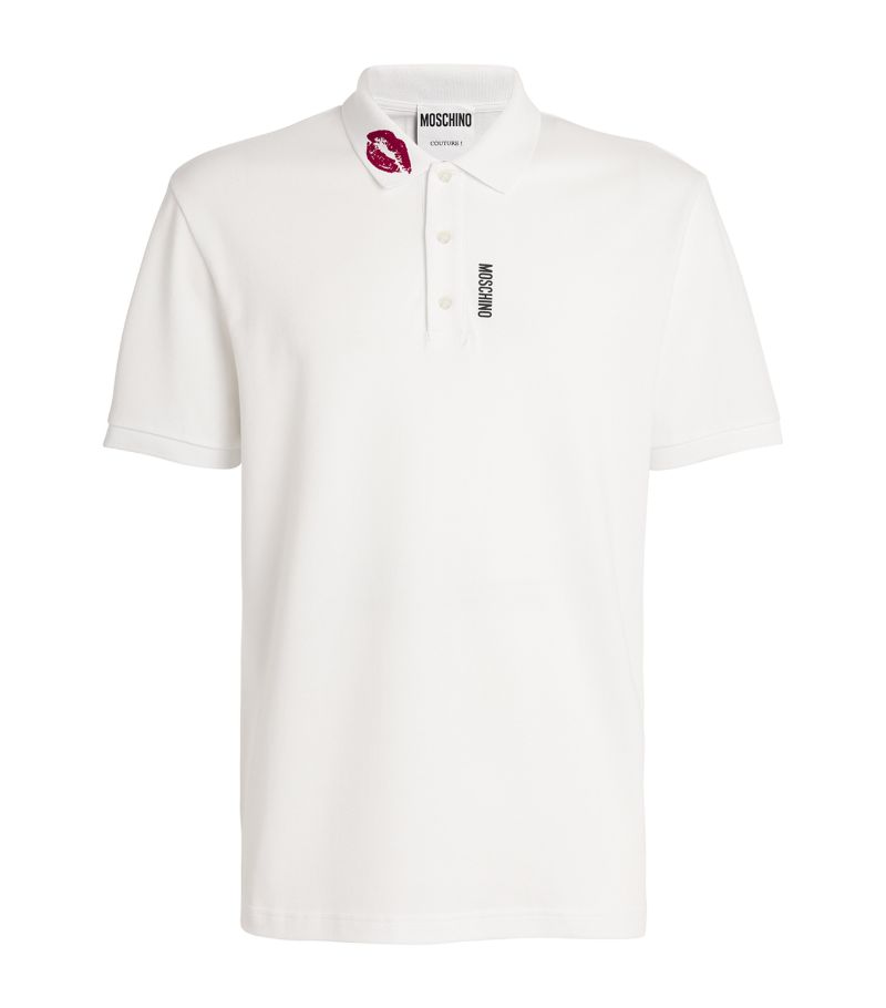 Moschino Moschino Cotton Lipstick Collar Polo Shirt