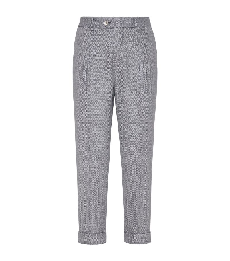 Brunello Cucinelli Brunello Cucinelli Wool-Blend Leisure Fit Trousers