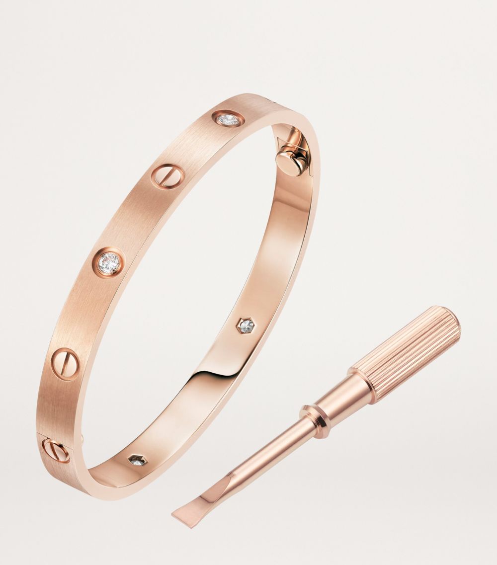 Cartier Cartier Brushed Rose Gold And Diamond Love Bangle