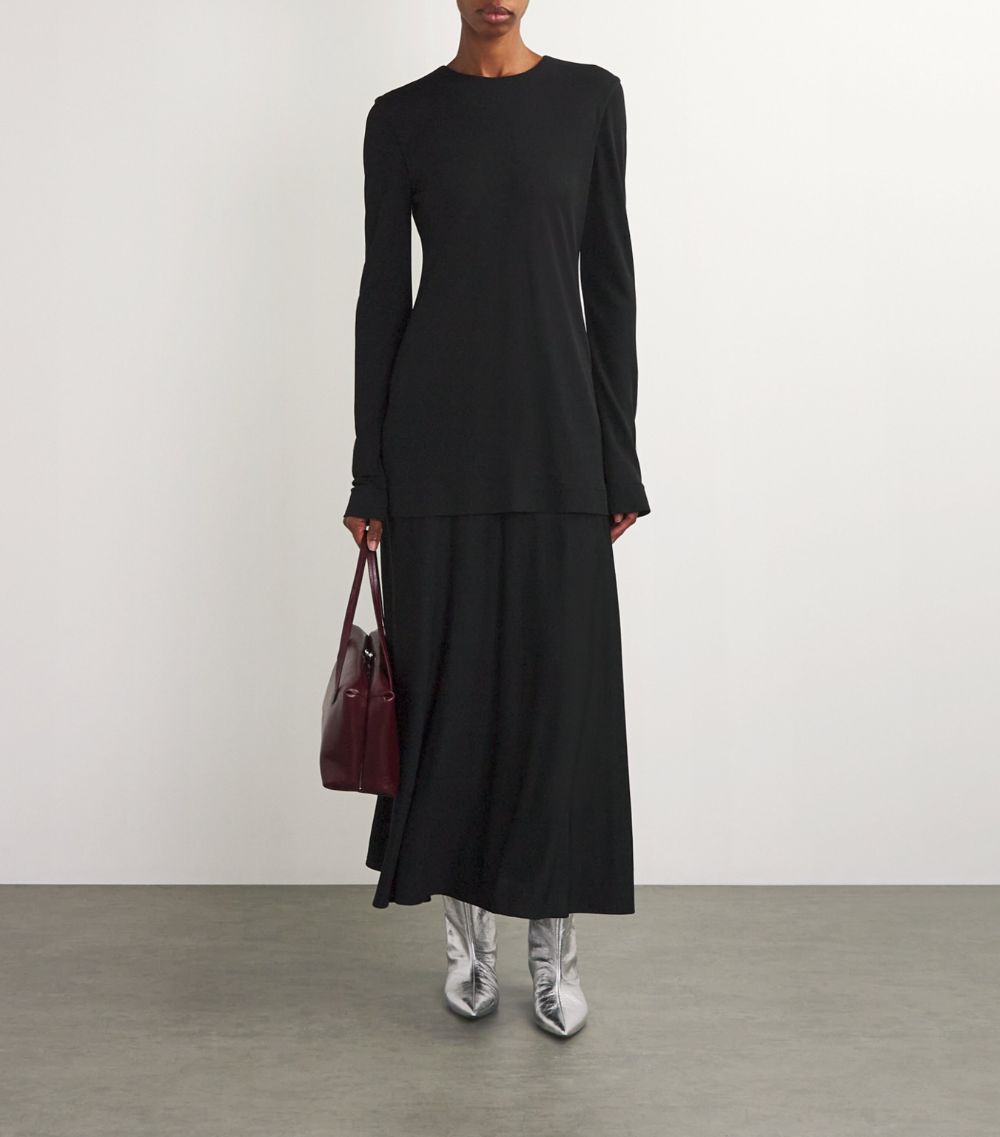 Jil Sander Jil Sander Crepe Midi Dress