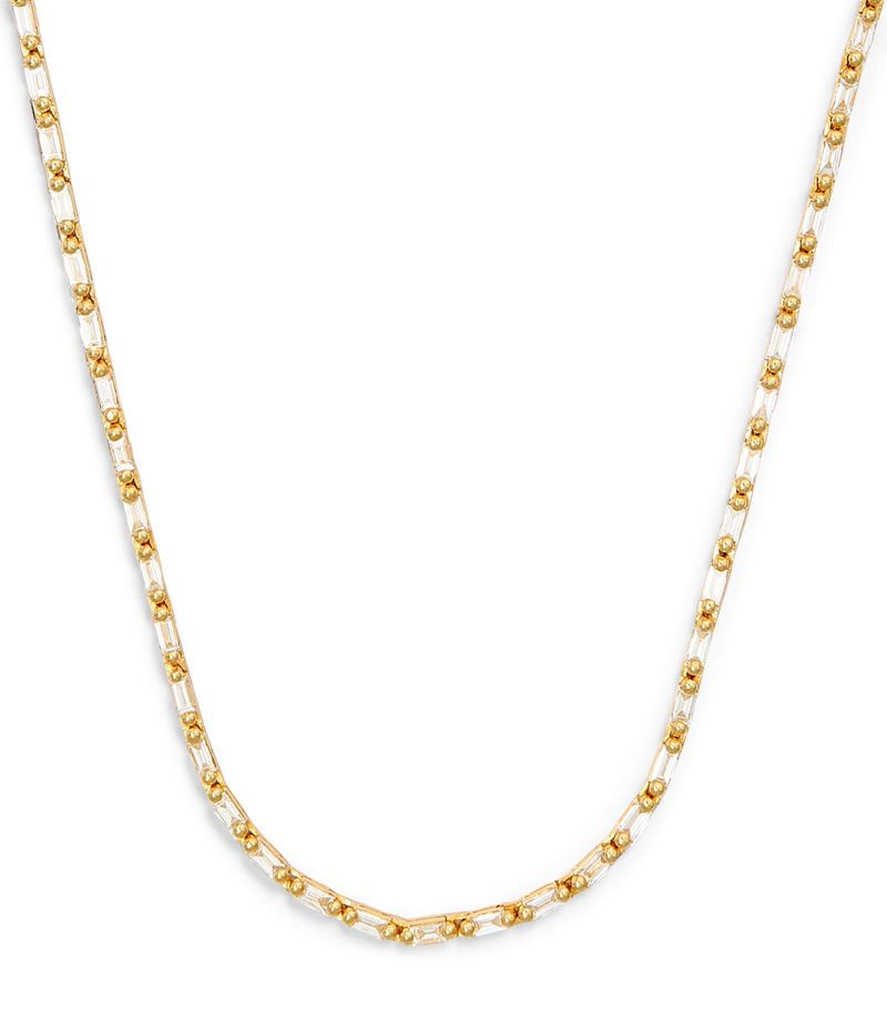 Suzanne Kalan Suzanne Kalan Yellow Gold And Diamond Linear Tennis Necklace
