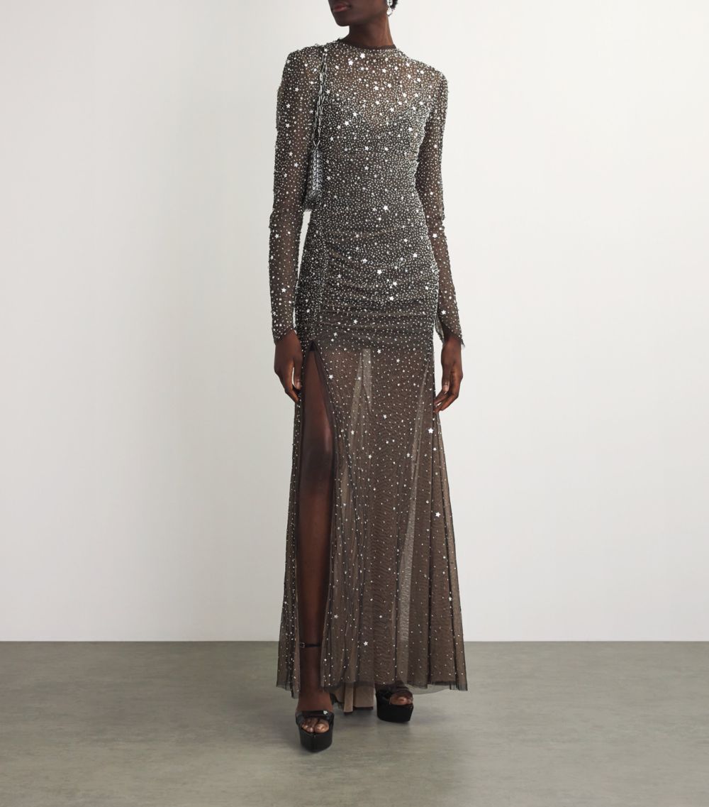 Rachel Gilbert Rachel Gilbert Sequin-Embellished Mesh Charley Gown