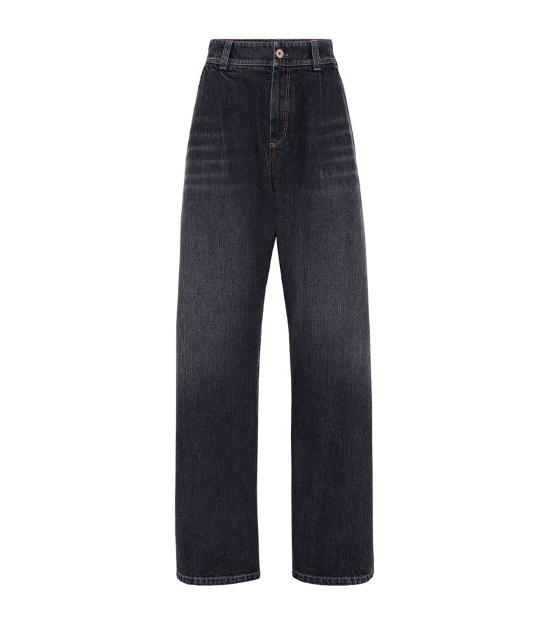 Brunello Cucinelli Brunello Cucinelli Curved High-Rise Wide-Leg Jeans