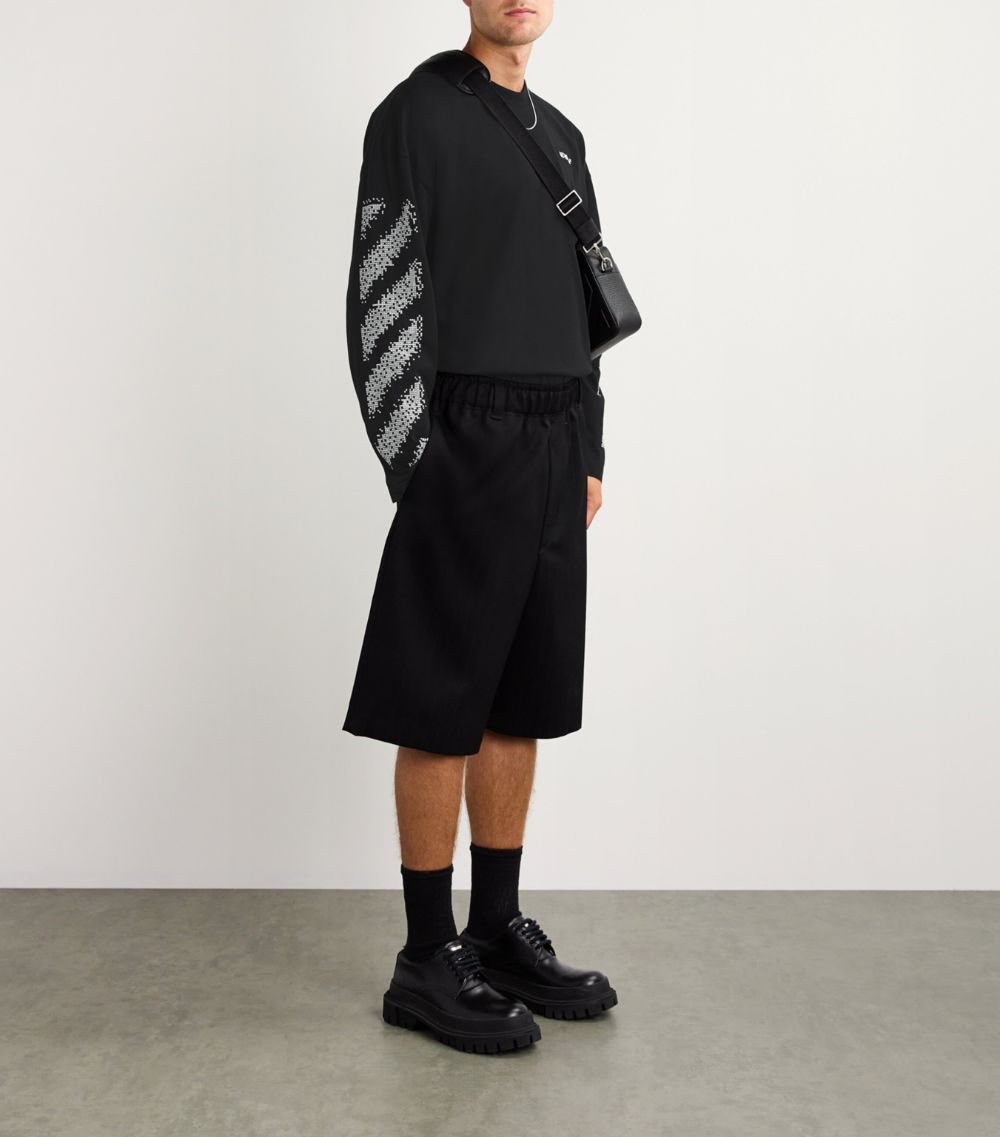 OFF-WHITE Off-White Cotton Pixelated Diagonal Stripe T-Shirt