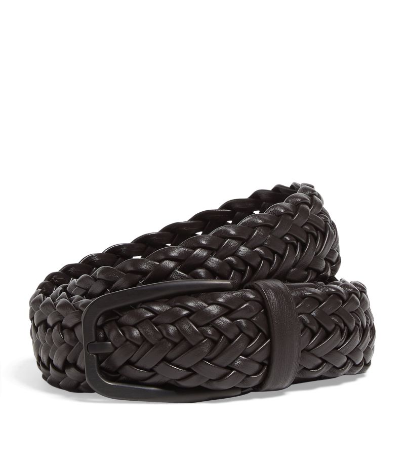 zegna Zegna Leather Braided Belt