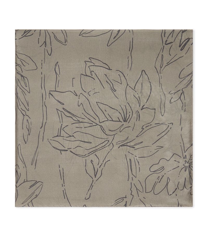 Brunello Cucinelli Brunello Cucinelli Pongée Silk Floral Print Foulard