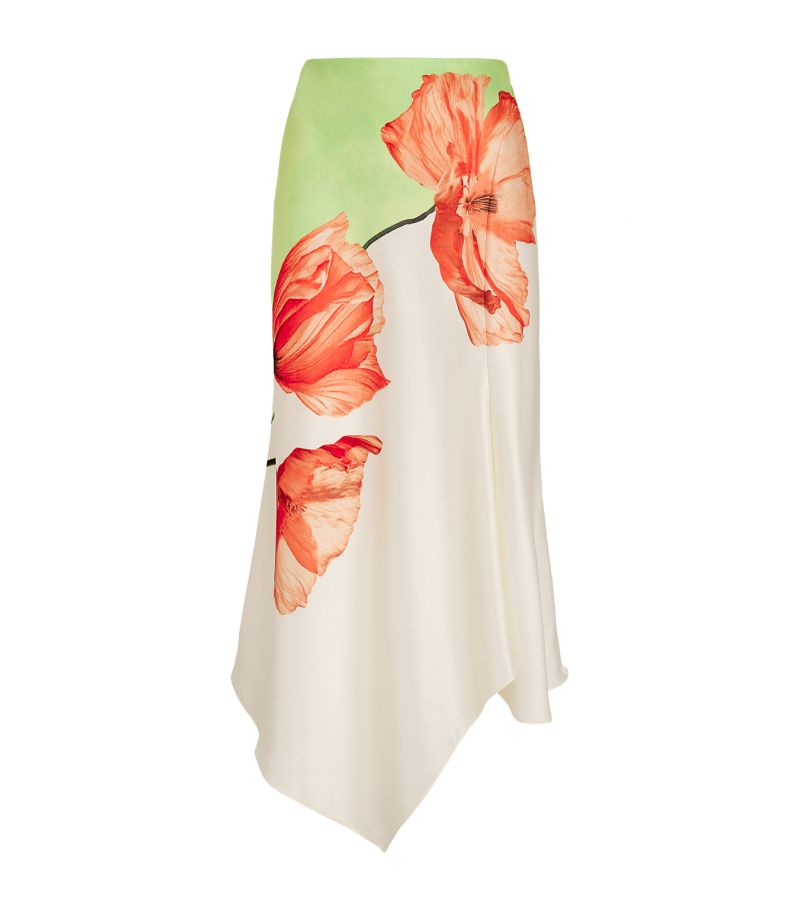 Alice + Olivia Alice + Olivia Satin Floral Harmony Skirt