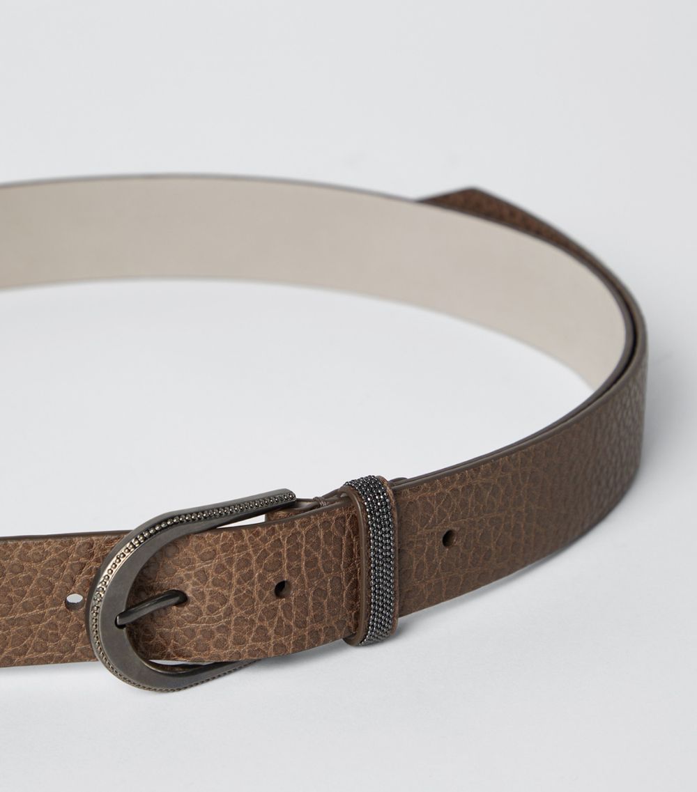 Brunello Cucinelli Brunello Cucinelli Leather Monili-Trim Belt