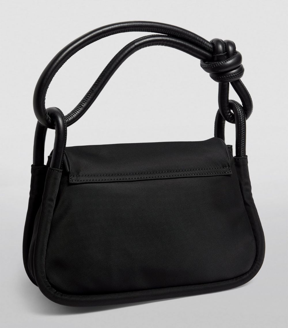 Ganni GANNI Medium Leather-Knot Flap Shoulder Bag