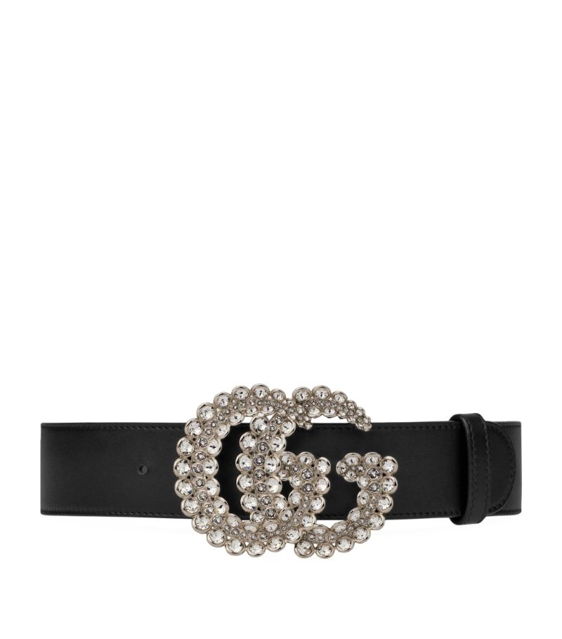 Gucci Gucci Crystal-Embellished Double G Belt