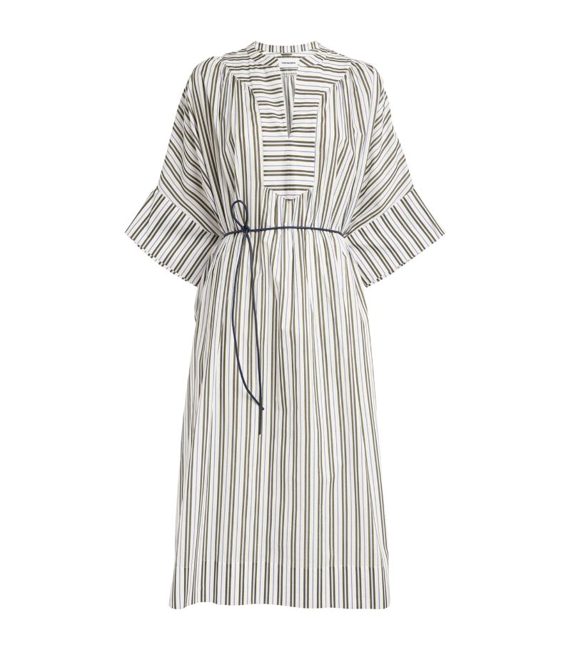 Yves Salomon Yves Salomon Belted Striped Midi Dress