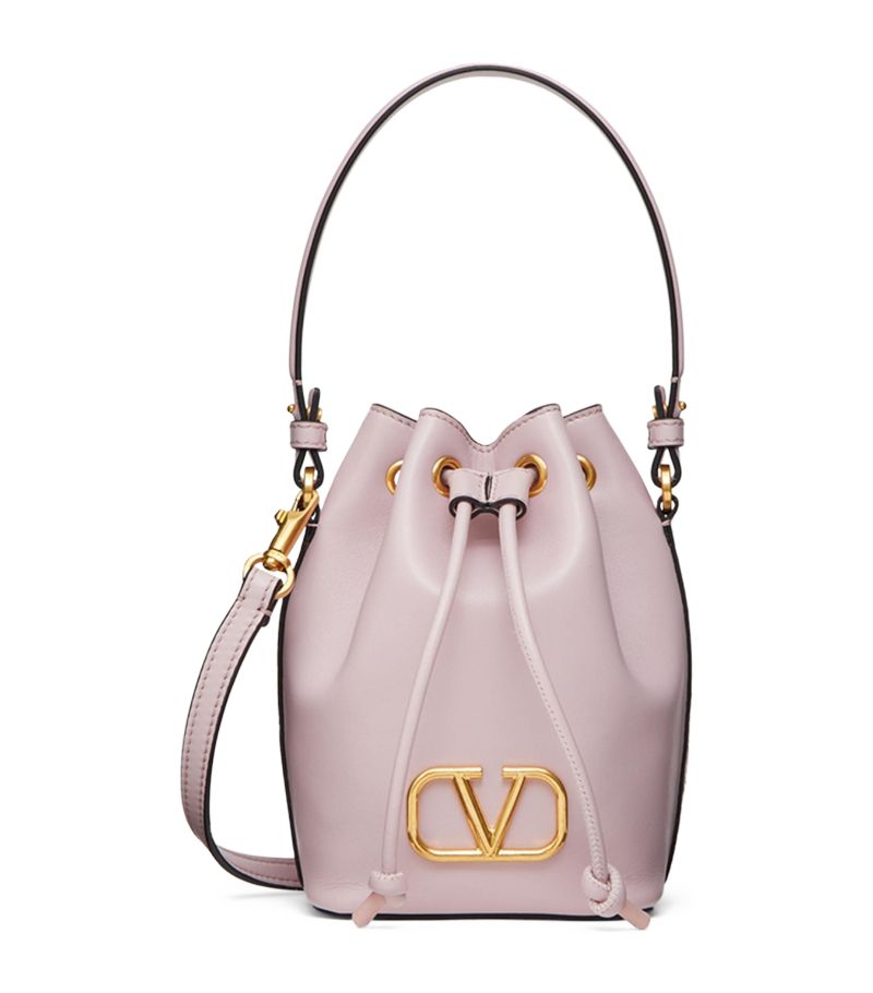 VALENTINO GARAVANI Valentino Garavani Mini Leather Signature Bucket Bag