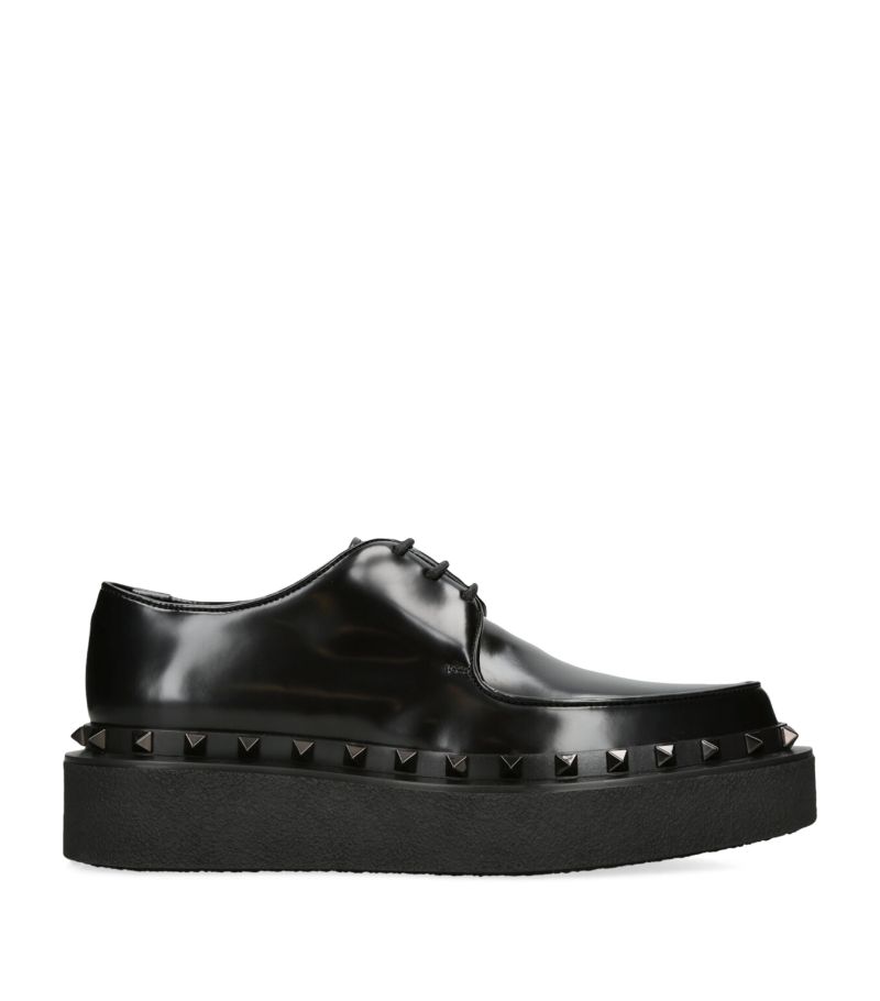 VALENTINO GARAVANI Valentino Garavani Leather M-Way Rockstud Derby Shoes