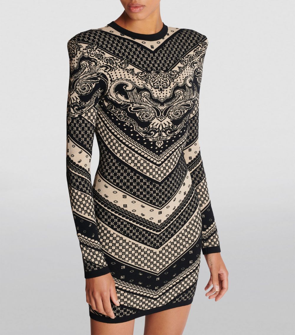 Balmain Balmain Knitted Paisley Mini Dress