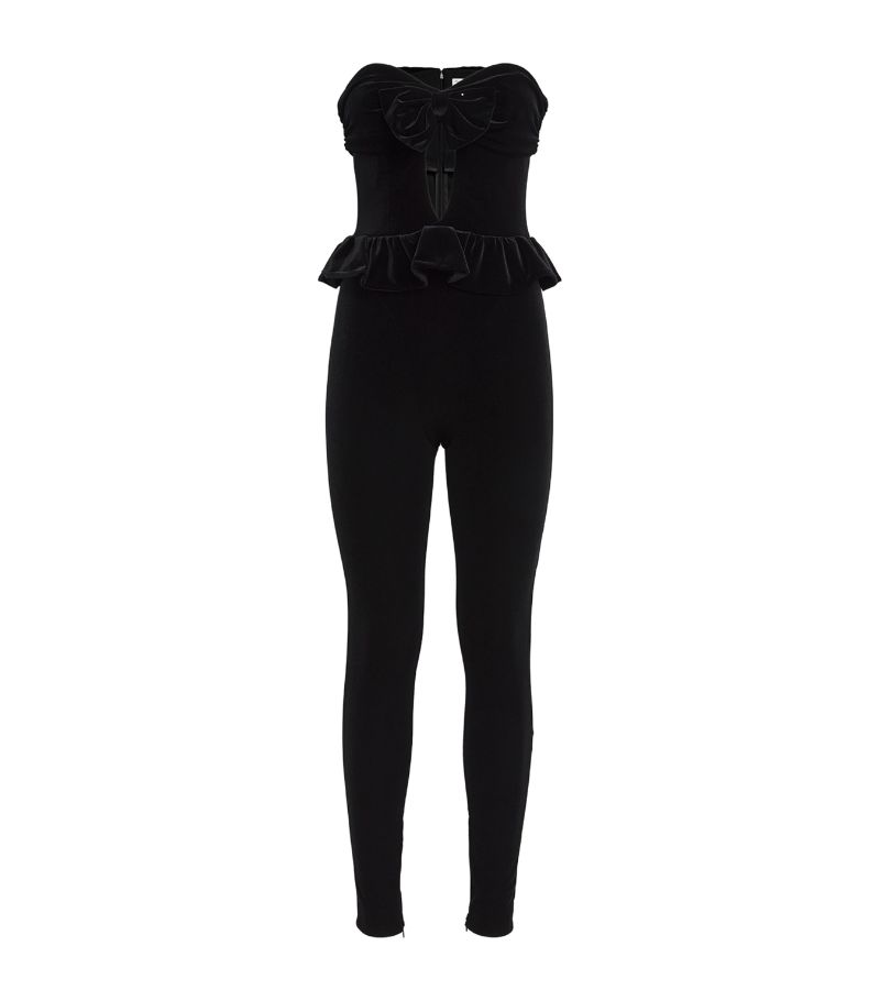 Alessandra Rich Alessandra Rich Velvet Bow-Detail Jumpsuit