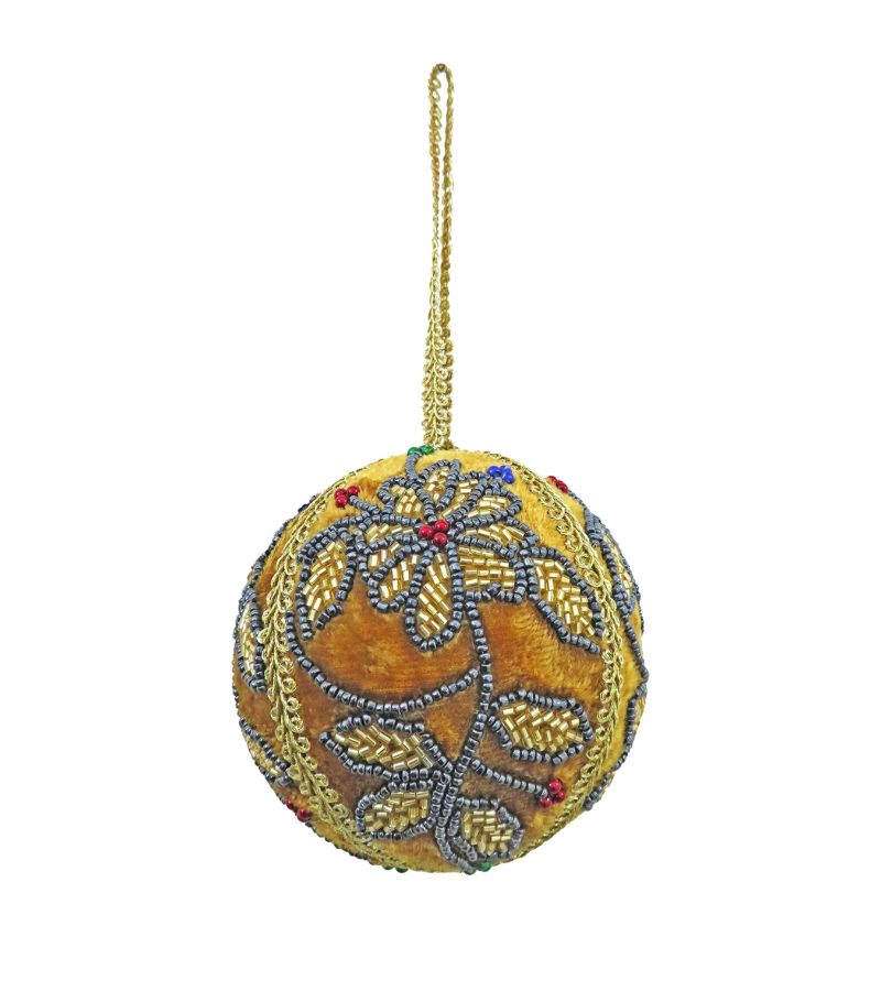 Harrods Harrods Velvet Beaded Bauble