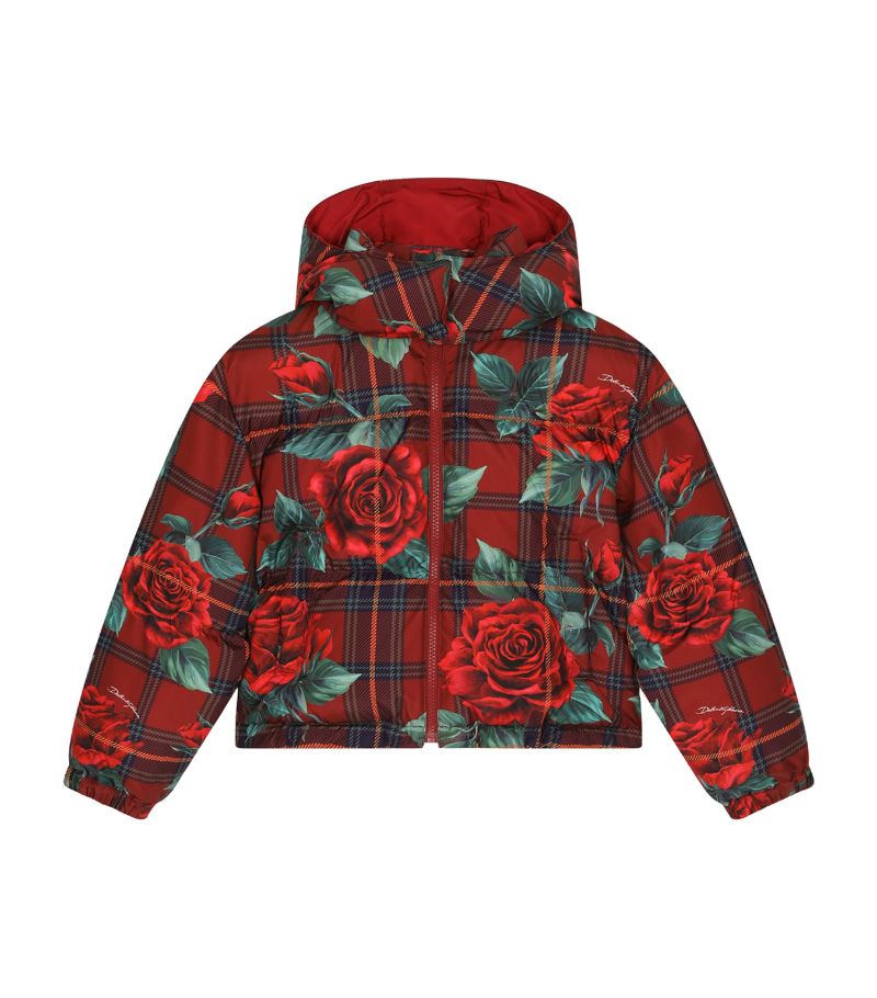 Dolce & Gabbana Dolce & Gabbana Kids Floral Check Padded Jacket (2-6 Years)