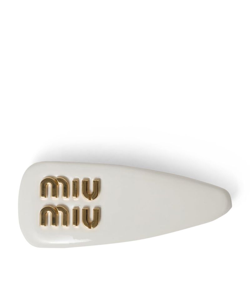 Miu Miu Miu Miu Leather Logo Hair Clip