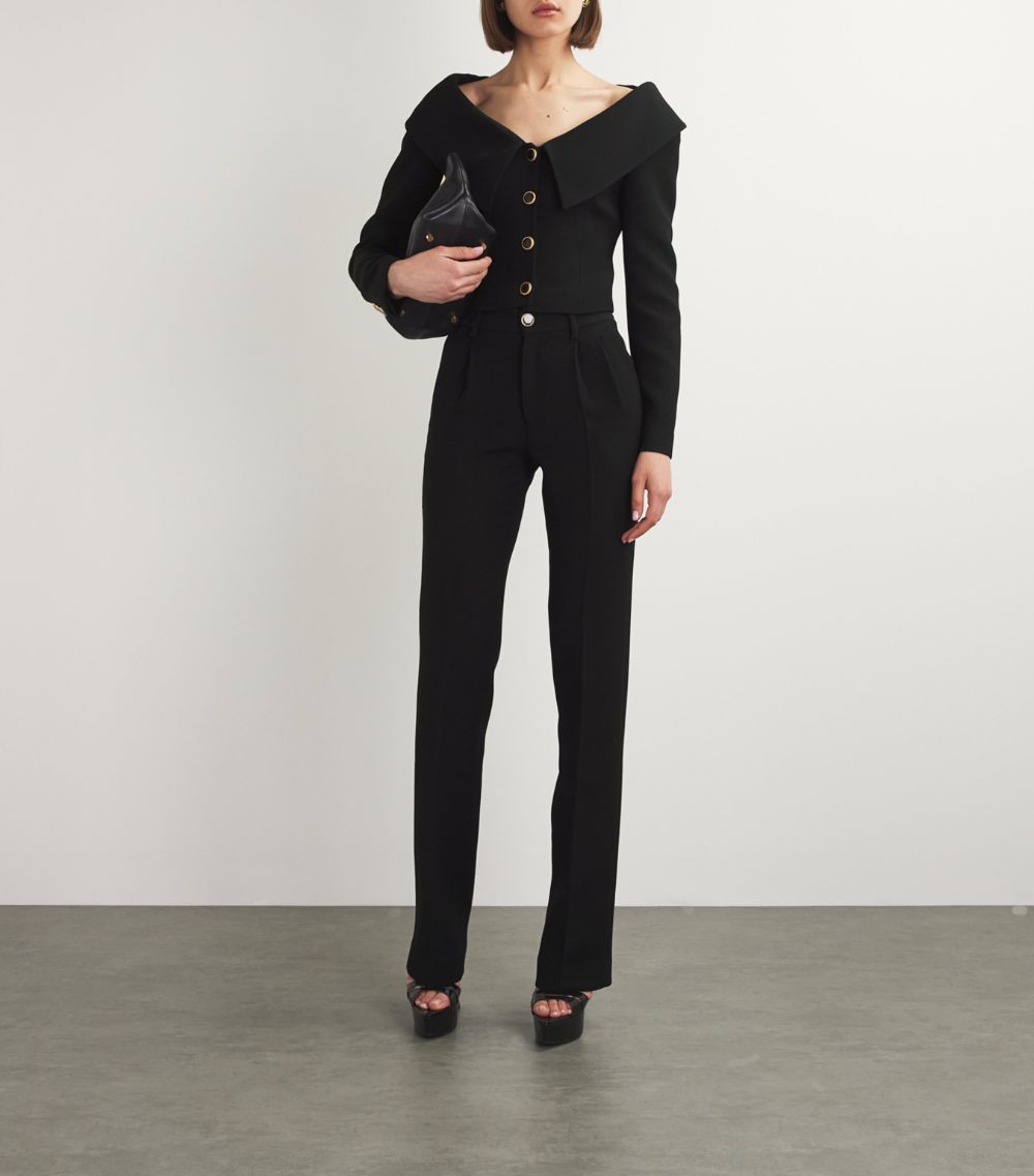 Alessandra Rich Alessandra Rich Wool Off-The-Shoulder Jacket