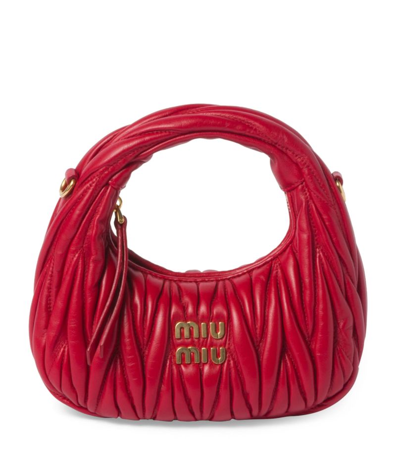 Miu Miu Miu Miu Mini Leather Matelassé Wander Top-Handle Bag