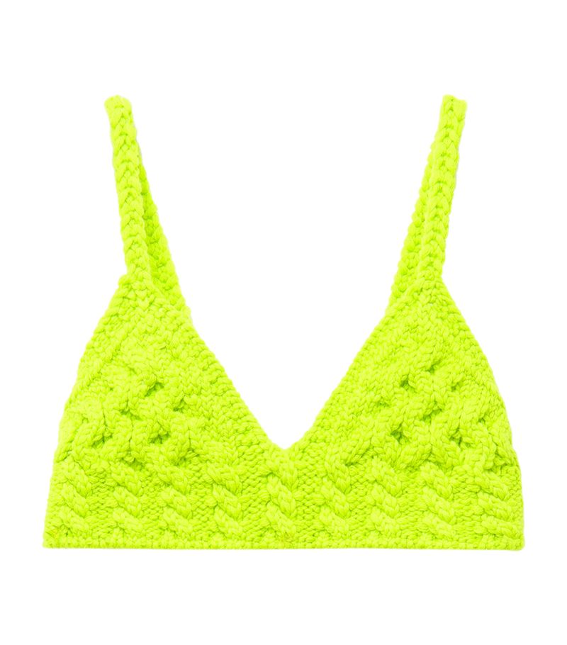 Alexander McQueen Alexander Mcqueen Wool-Blend Cable-Knit Bralette