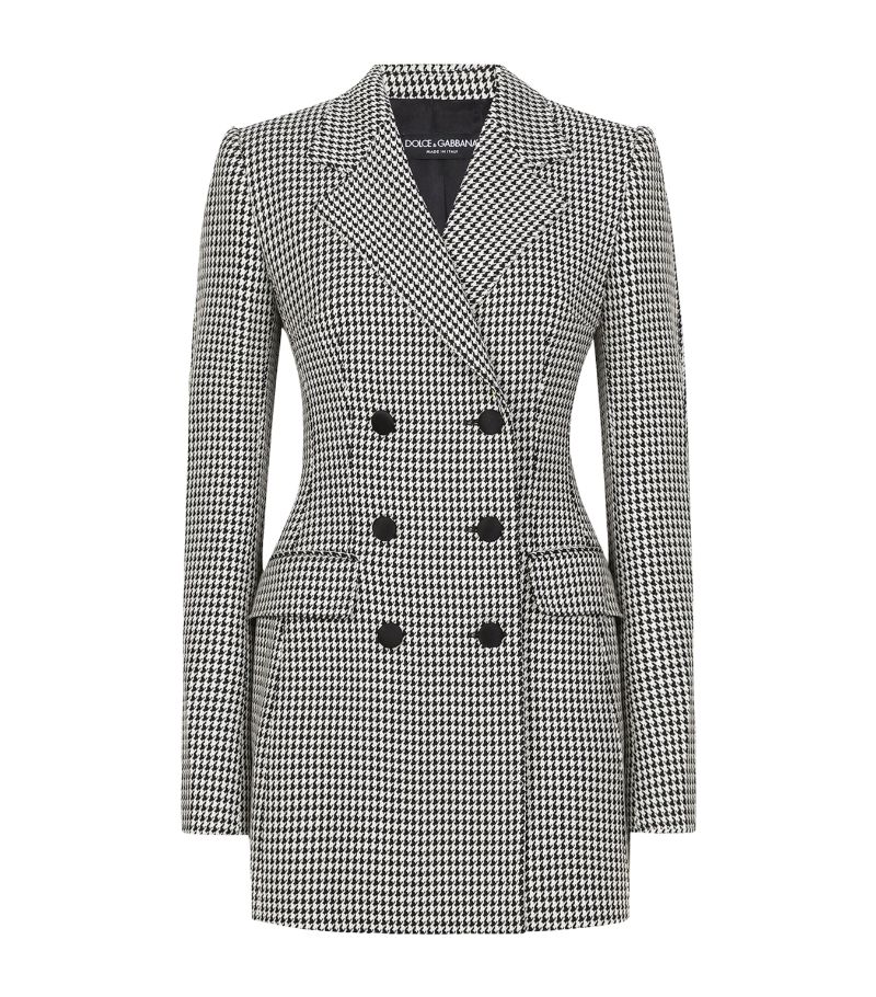 Dolce & Gabbana Dolce & Gabbana Virgin Wool-Blend Houndstooth Jacket