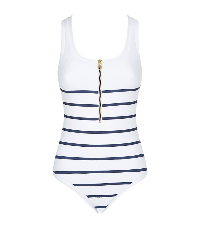 Heidi Klein Heidi Klein Racerback Zip-Up Swimsuit