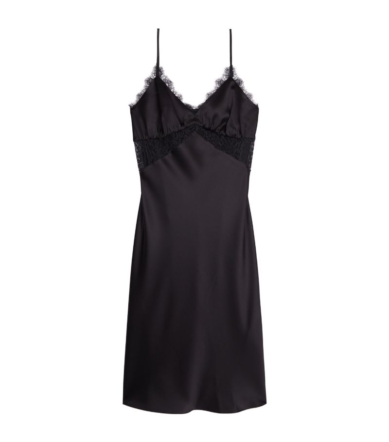 The Kooples The Kooples Silk Lace-Trim Slip Dress