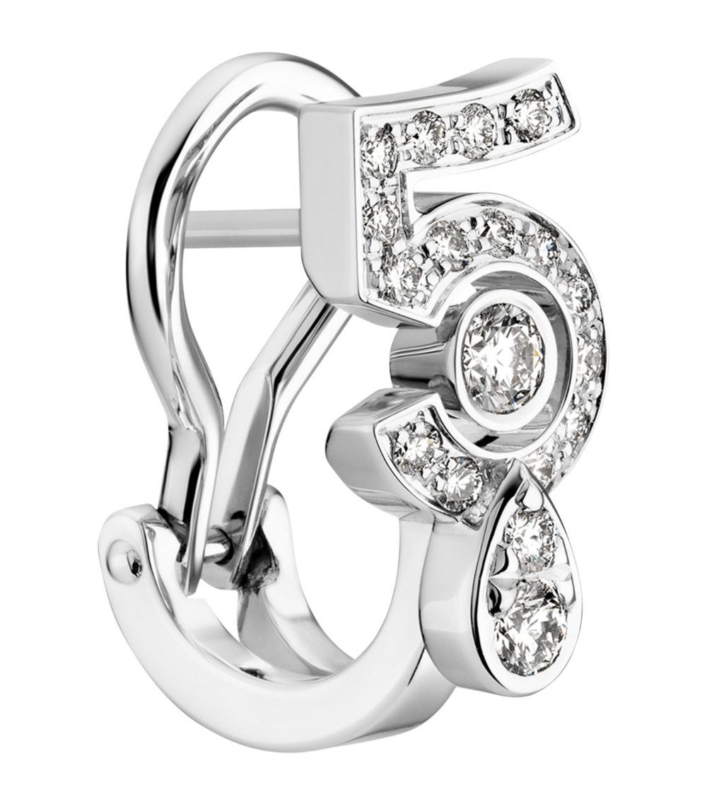 Chanel Chanel White Gold And Diamond N˚5 Single Clip-On Earring