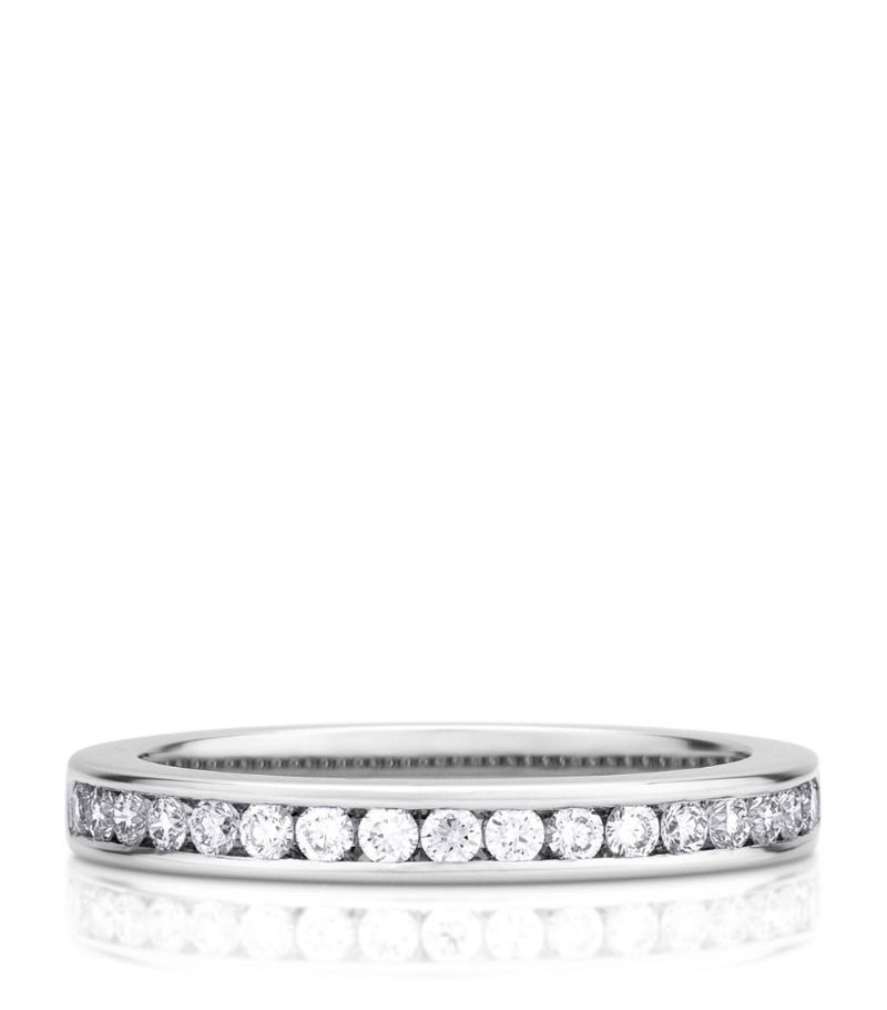 De Beers Jewellers De Beers Jewellers Platinum Half Channel Set Diamond Eternity Band