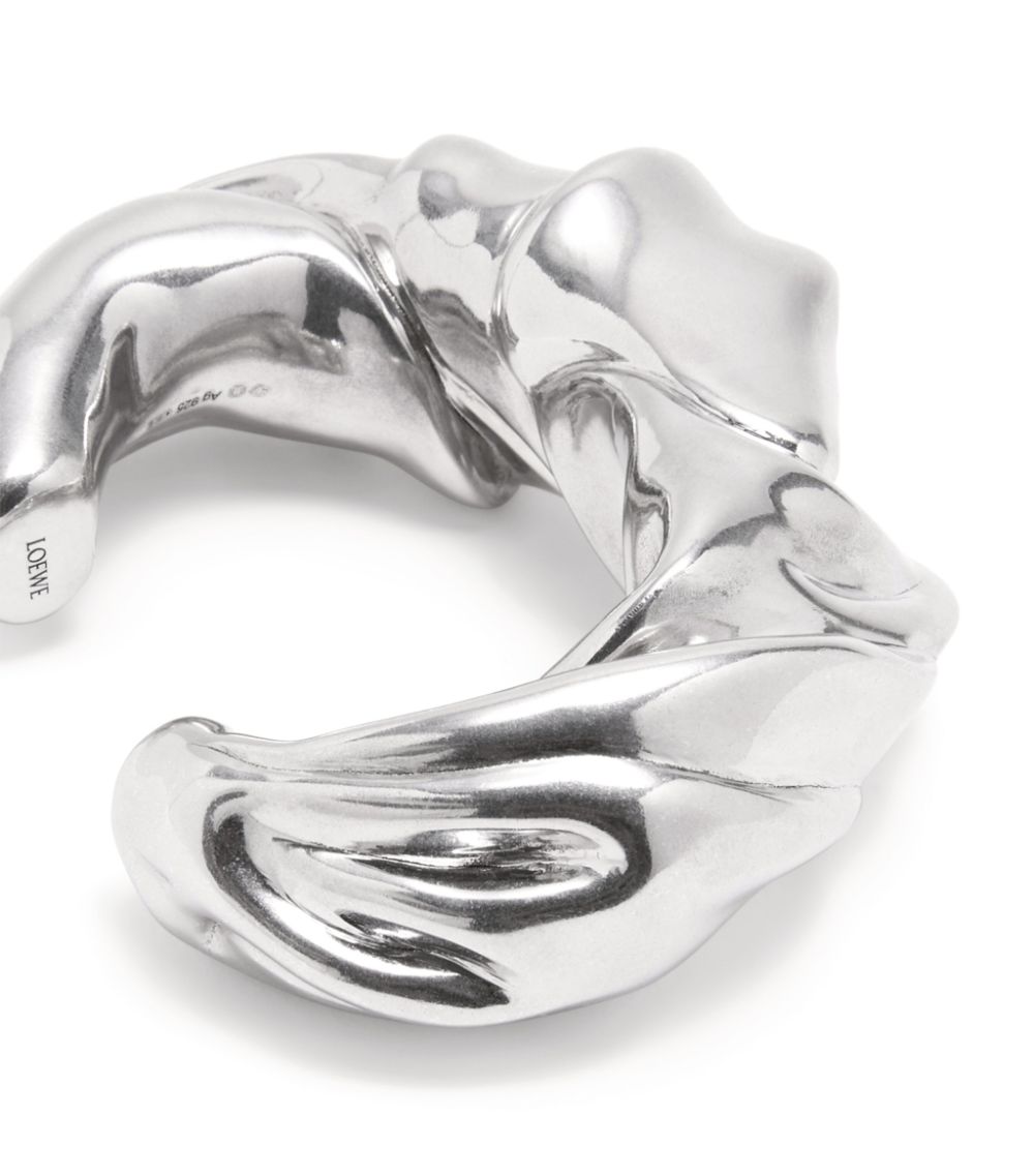 Loewe Loewe Large Sterling Silver Twist Cuff Bangle