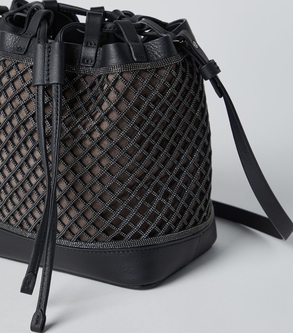 Brunello Cucinelli Brunello Cucinelli Leather Monili-Net Bucket Bag