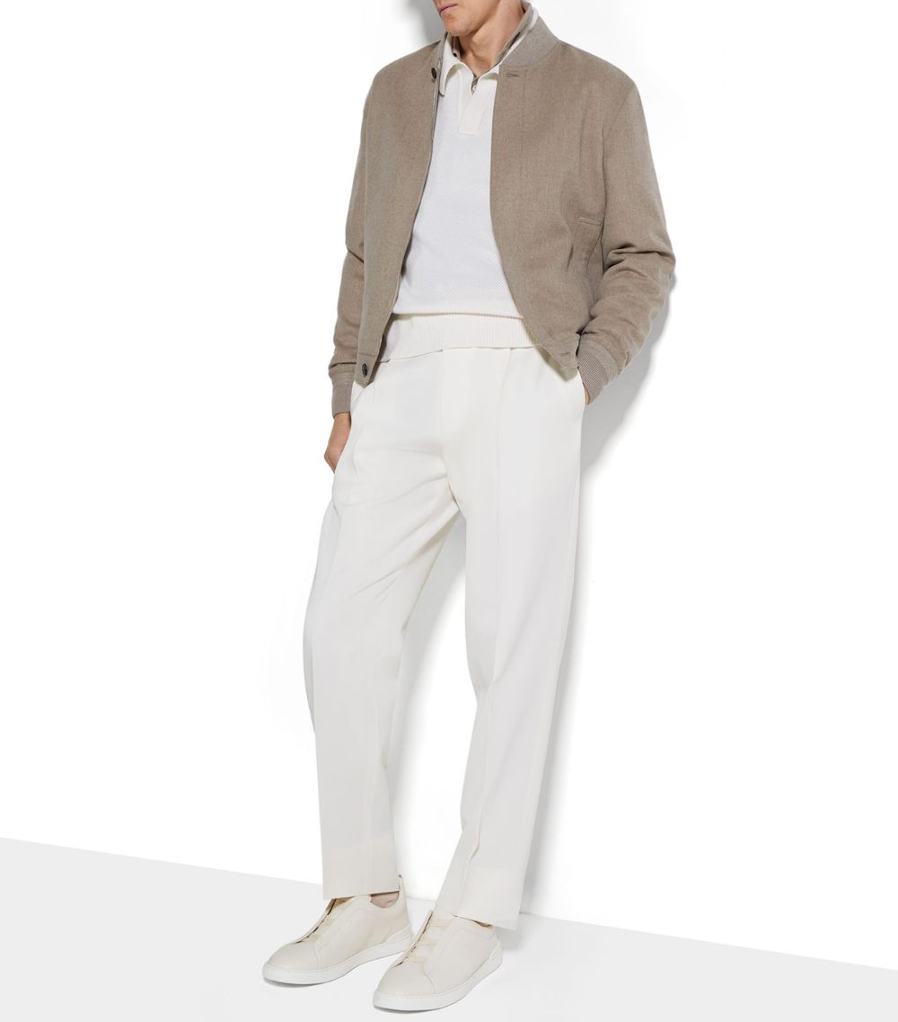 zegna Zegna Cotton-Wool Tailored Straight Trousers