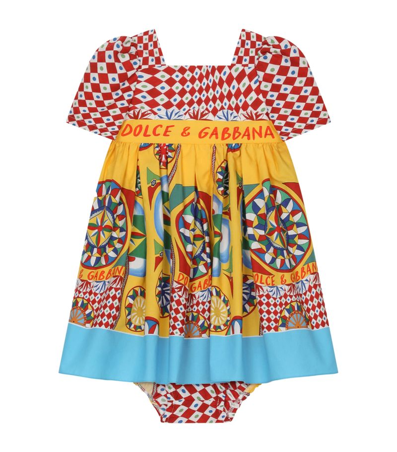 Dolce & Gabbana Dolce & Gabbana Kids Carretto Print Dress and Bloomers Set (3-30 Months)