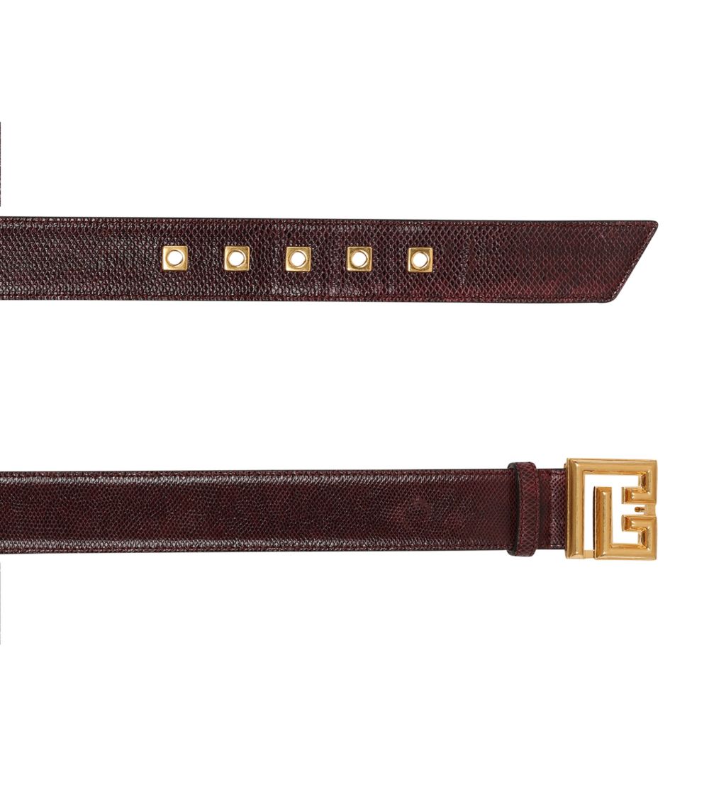 Balmain Balmain Leather Monogram Belt