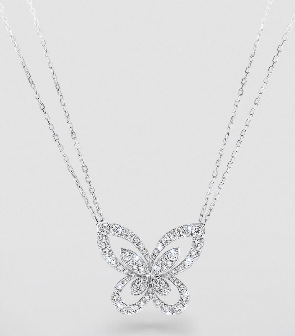 Graff Graff Large White Gold And Diamond Butterfly Necklace