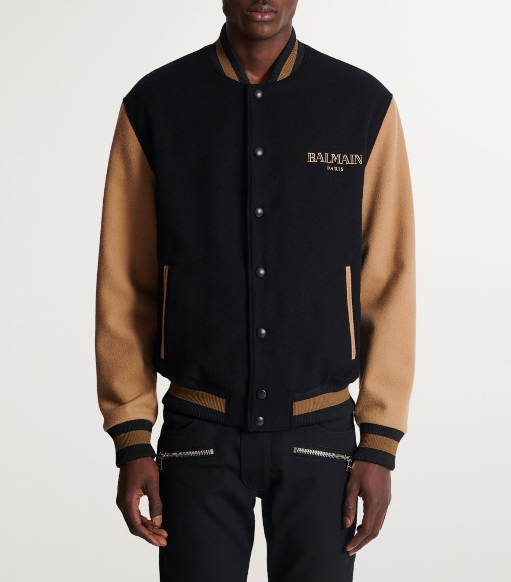 Balmain Balmain Wool-Cashmere Varsity Jacket